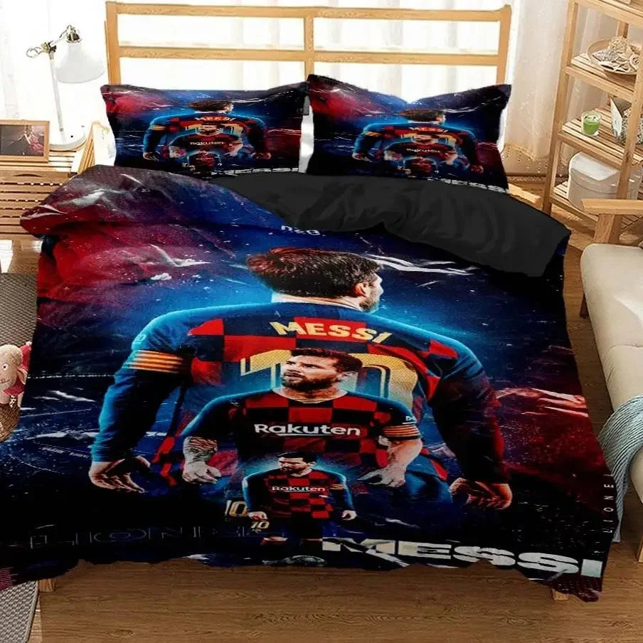 Messi Football Superstar Bedding set 3D Printed fc barcelona duvet cover Bedding Set Soft King Full Size Bedding Set For Boy