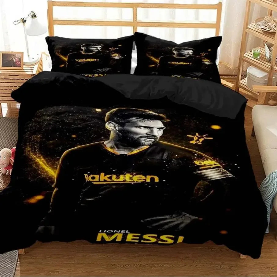 Messi Football Superstar Bedding set 3D Printed fc barcelona duvet cover Bedding Set Soft King Full Size Bedding Set For Boy