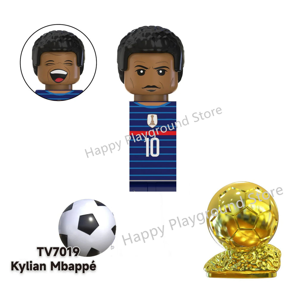 Football Stars Figure Sport Player Bailey Messi Ronaldo Building Blocks Bricks Mini Action Figures Toys For Kids Christmas Gifts