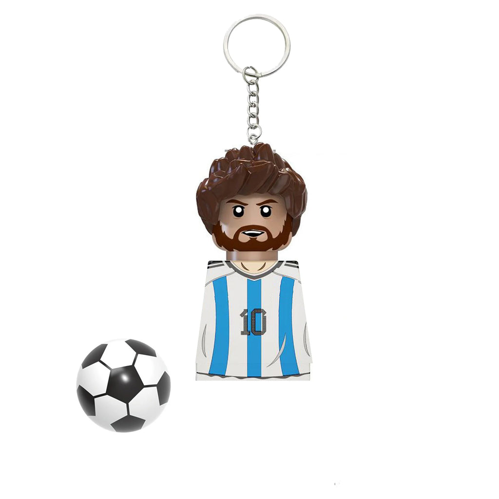 2024 NEW Football Players Keychain Figurine Messi Ronaldo Neymar Mini Action Building Block Model Toy Children's Birthday Gifts