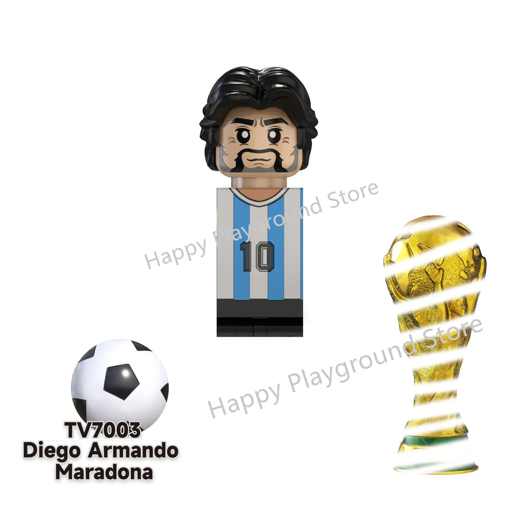 Football Stars Figure Sport Player Bailey Messi Ronaldo Building Blocks Bricks Mini Action Figures Toys For Kids Christmas Gifts