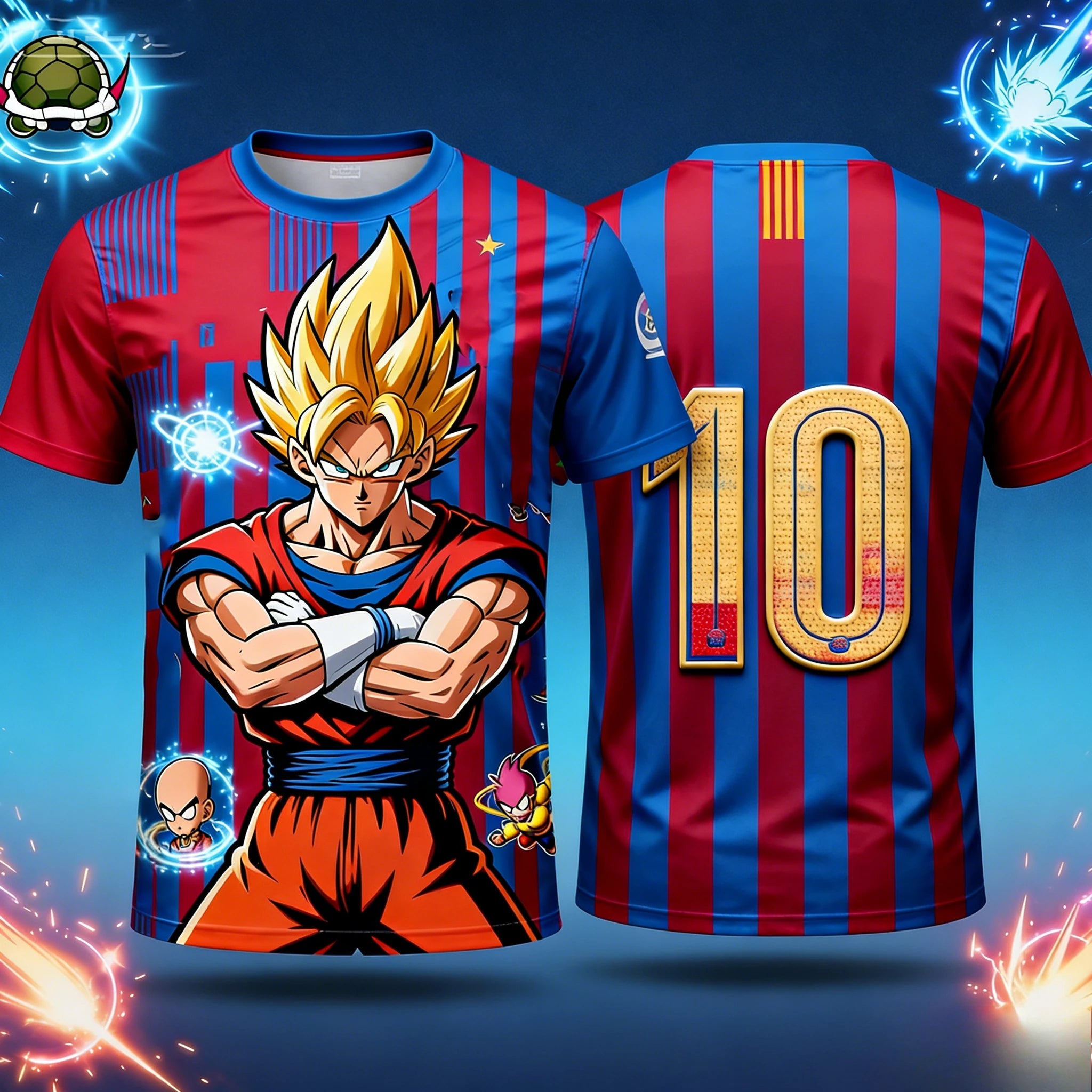 2026 Summer Dragon Ball Super Soccer Jersey Style Oversized T-shirt 3D Print Breathable Sweat-Wicking Retro  Unisex Fitness Tee