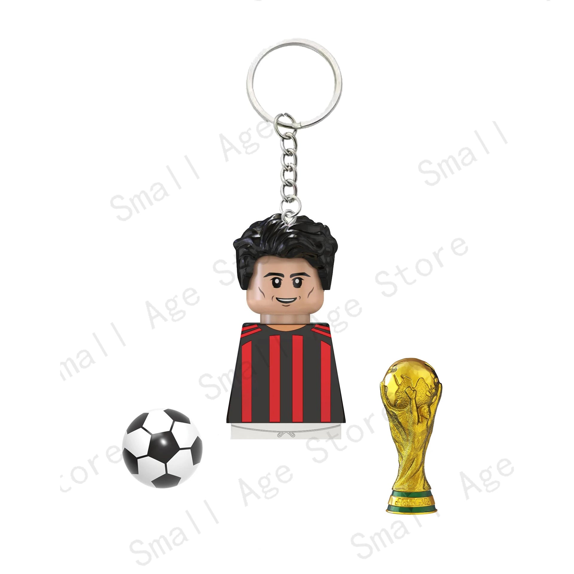 Hot Football Players Keychain Figurine Messi Ronaldo Neymar Lewandowski Mini Action Building Block Model Toy Kids Gifts