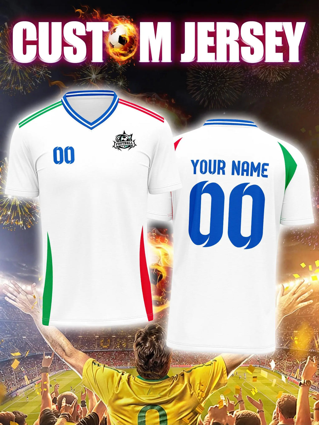 Custom Soccer Jersey With Custom Image, Number And Name, university student athlete team wear