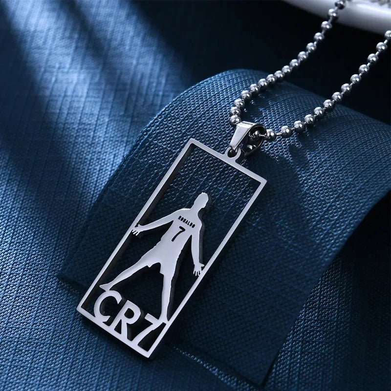 Lionel Messi Stainless Steel Necklace Football Soccer Star Cristiano Ronaldo Leo Messi Pendant Clavicle Charming Jewelry Gifts