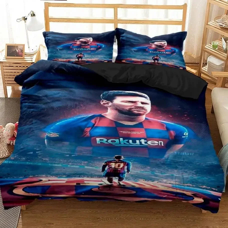 Messi Football Superstar Bedding set 3D Printed fc barcelona duvet cover Bedding Set Soft King Full Size Bedding Set For Boy