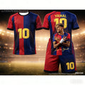 Summer New Style # Yamal No.10 #Signature Football Shirt Adult/Children Large Loose Sports Short Sleeved Shorts Quick Drying Set