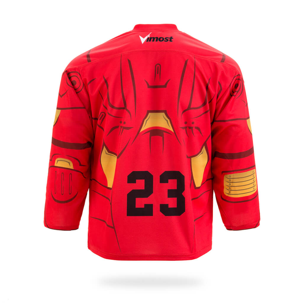 Iron Man Design Red Ice Hockey Jersey